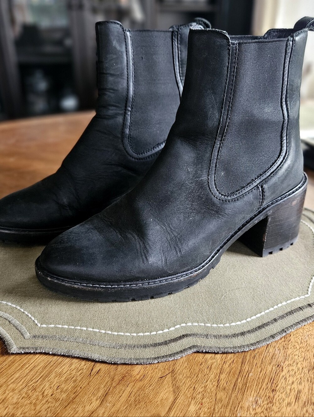 Black Leather Low Heel Thursday Everyday Ankle Boot 9